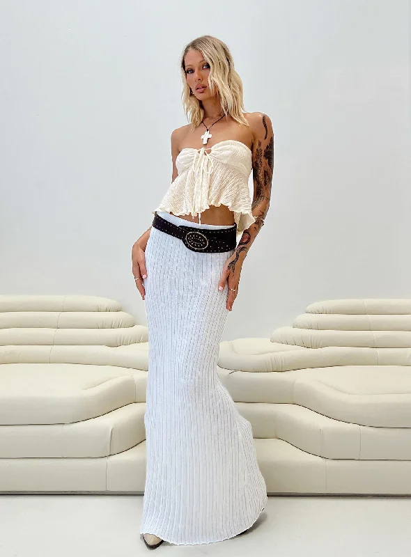 women's velvet skirtsBelle Knit Maxi Skirt White Tall