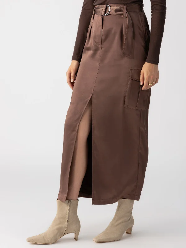 women's woven A-line skirts for summerClassy Cargo Standard Rise Skirt Brown Sugar