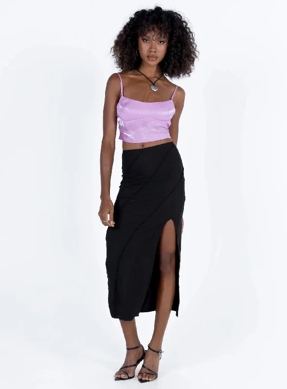 women's knitted mini skirts for casual wearErika Midi Skirt Black