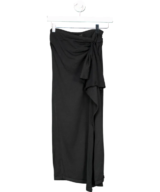 women's polyester skirtsLioness Black Banks Midi Skirt Onyx UK XS