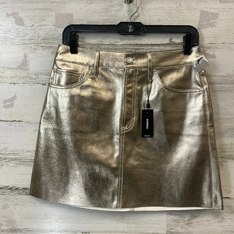 women's vintage leather skirtsSkirt Mini & Short By Express In Gold, Size: 6